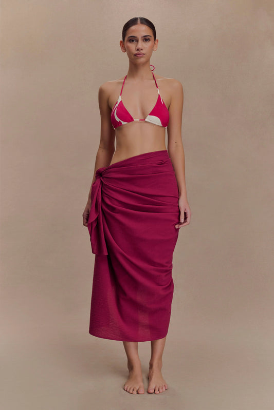 Evie Cotton Sarong Wine