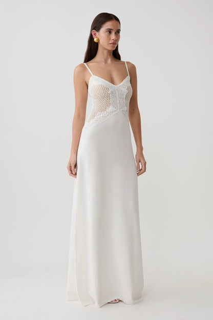 Bray Knit Lace Maxi Dress Ivory