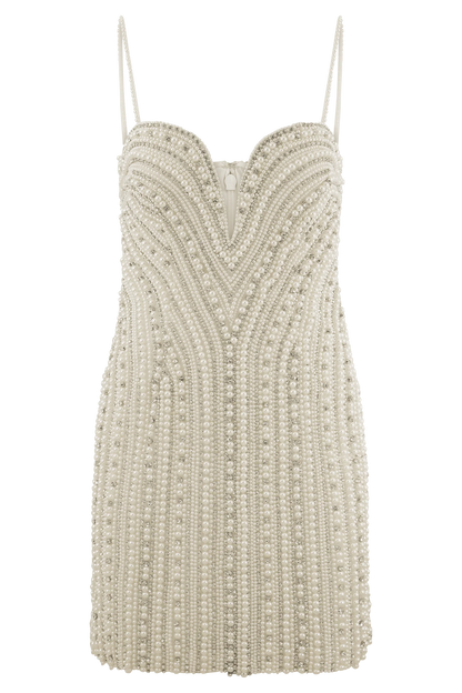 Naveena Embellished Mini Dress Silver