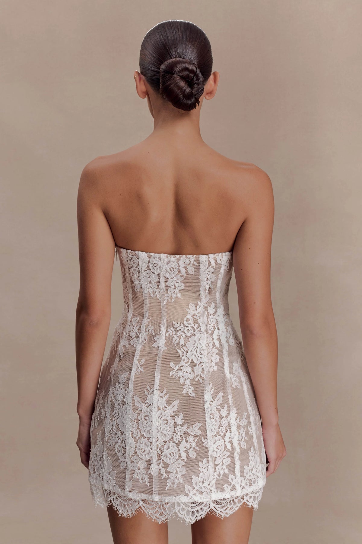 Zoey Lace Corset Mini Dress Ivory