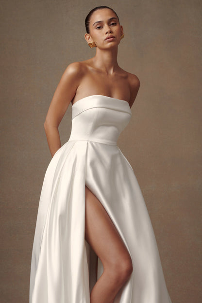 Eileen Strapless Wedding Gown White
