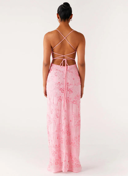 Vietta Sequin Cami Maxi Dress Pink