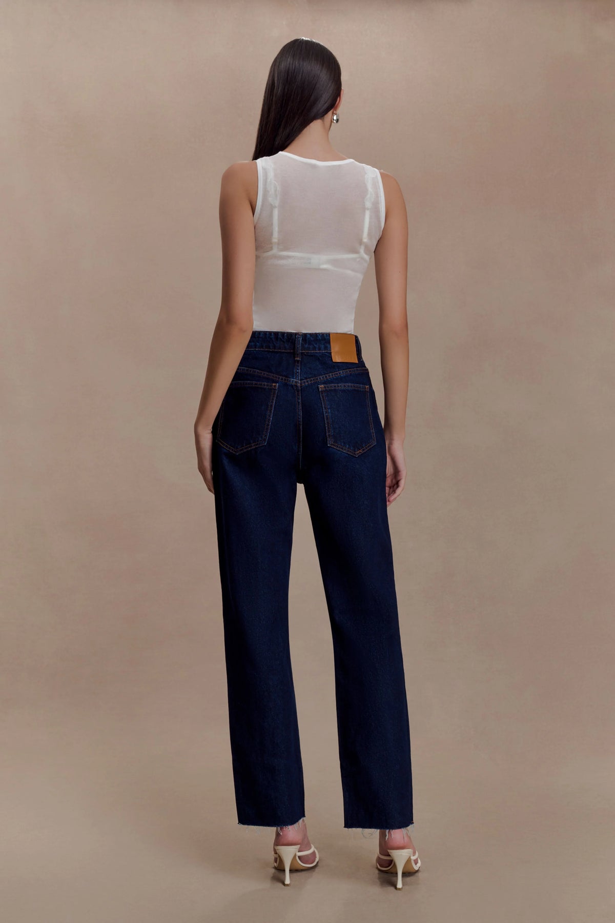 Dollie Sheer Knit Tank Top Ivory