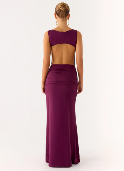 Fault Line Maxi Dress Plum