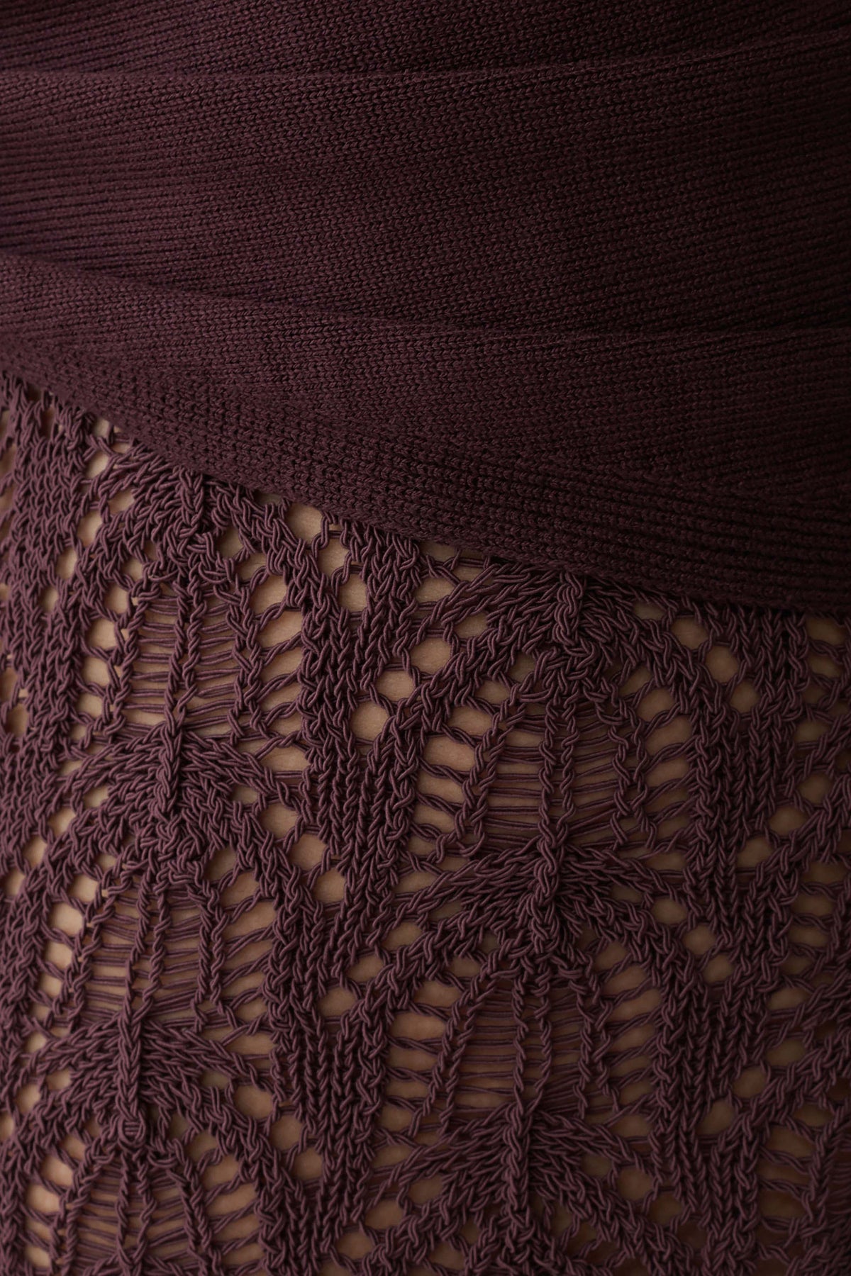 Liora Crochet Shorts With Knit Overlay Chocolate
