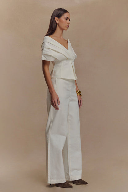 Rayne Wide Leg Denim Jeans White