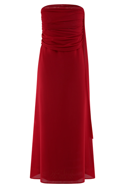 Arna Mesh Maxi Skirt Ruby