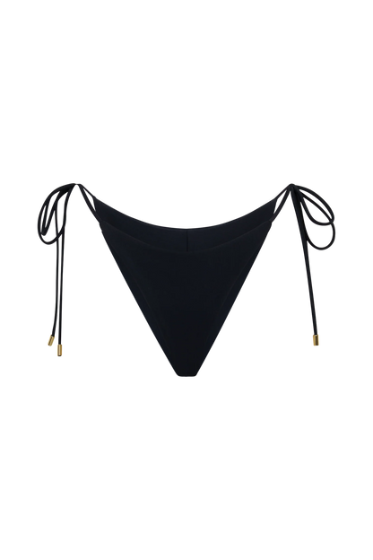 Blossom Side Tie Bikini Bottom Black
