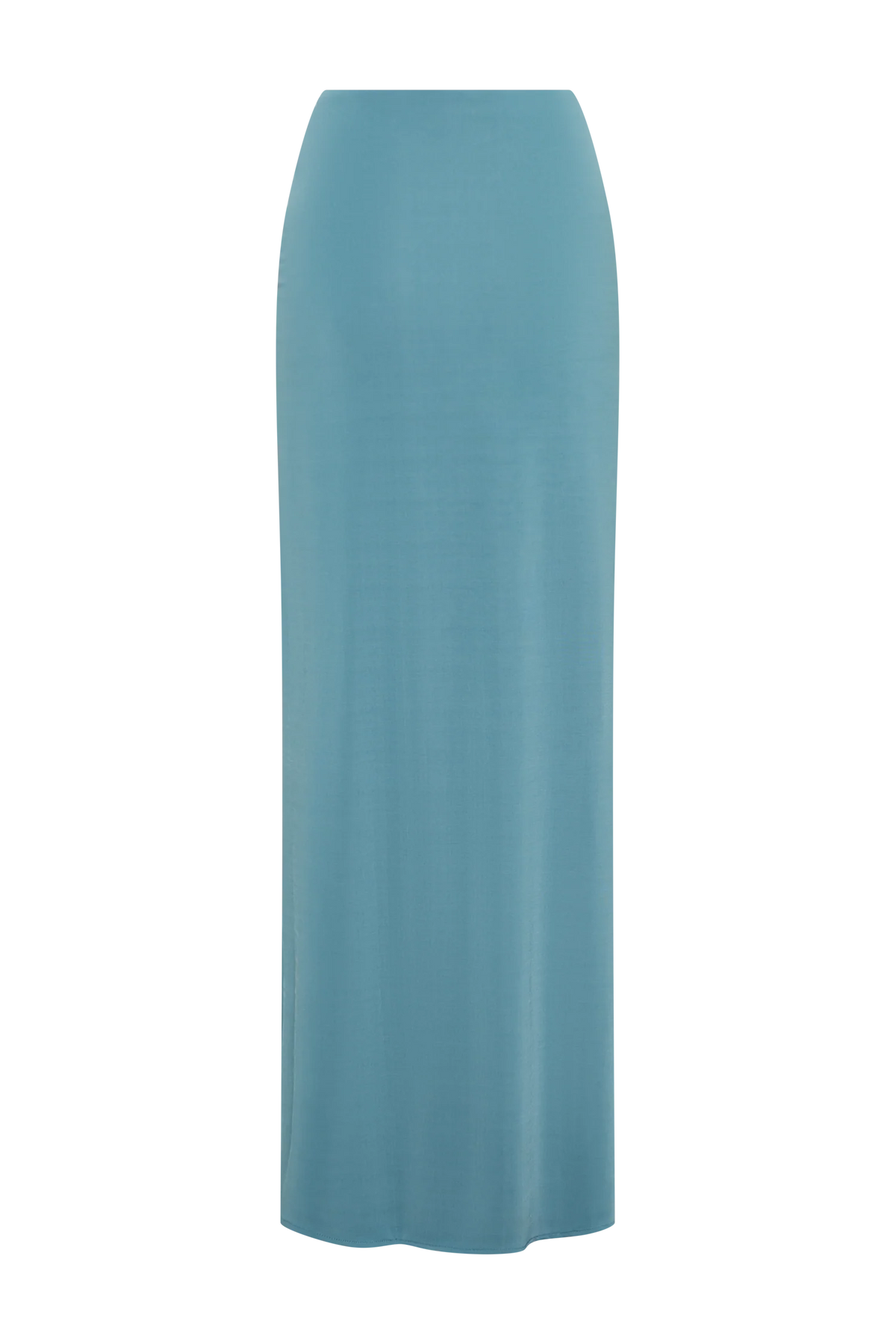 Erina Slinky Ruched Maxi Skirt With Hardware Teal