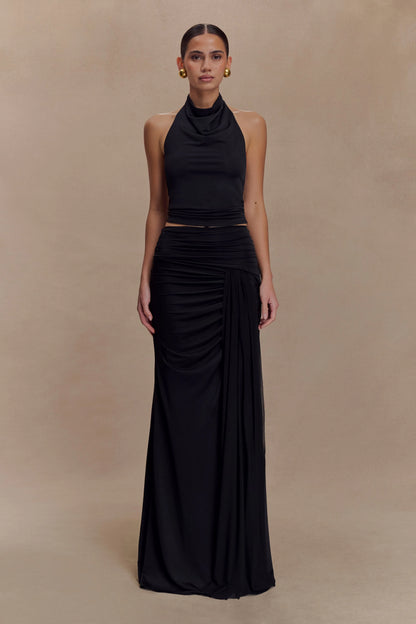 Calandra Slinky Maxi Skirt Black