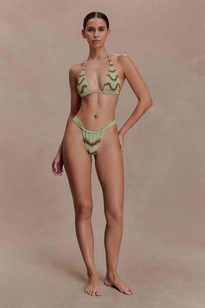 Robyn Beaded Bikini Bottom Sage