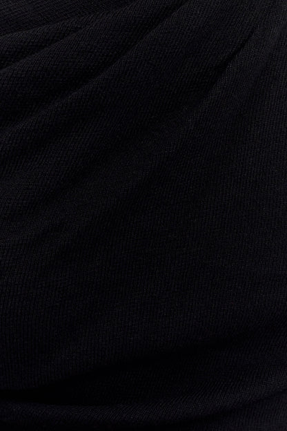 Culver Draped Twist Knit Top Black