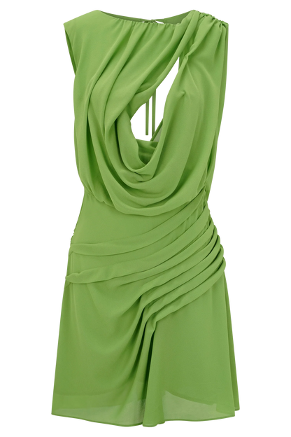 Oria Chiffon Mini Dress Green
