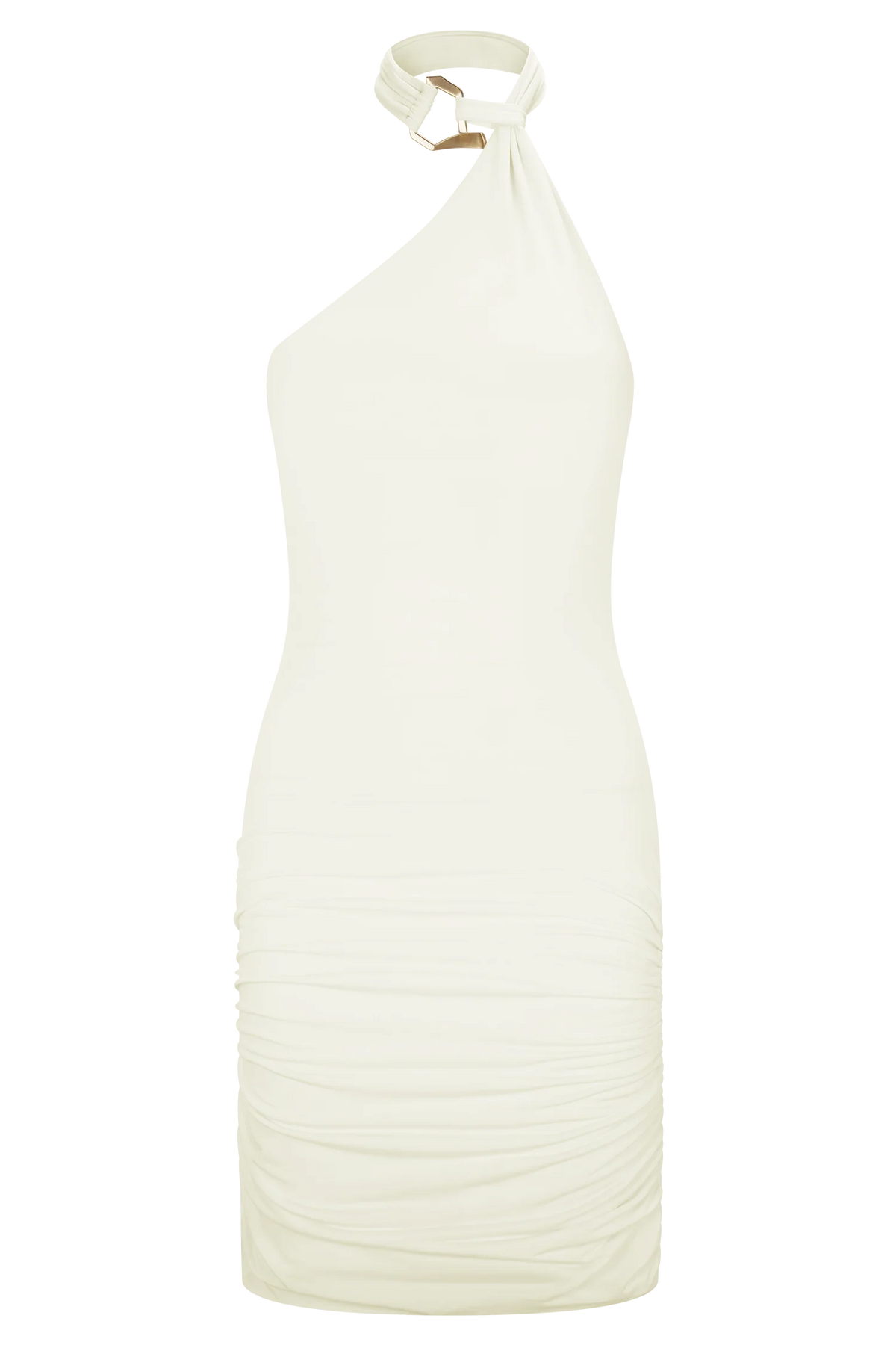 Mariposa Slinky Halter Mini Dress Ivory