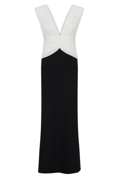 Monique Contrast Maxi Dress Black
