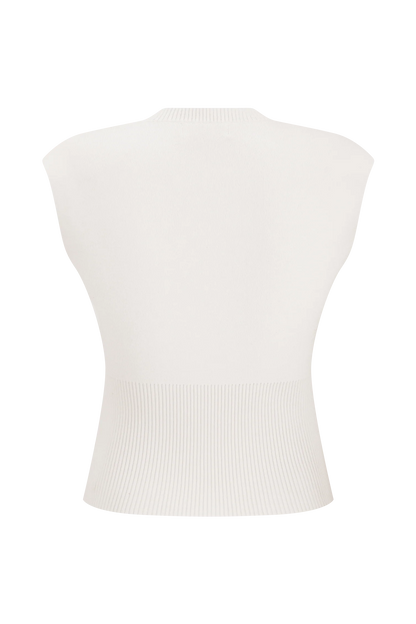 Sharpay Sleeveless Knit Top Ivory