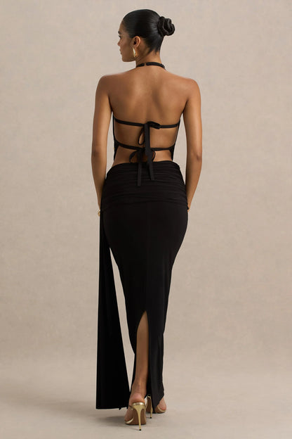 Joi Black Maxi Skirt With Sash Detail