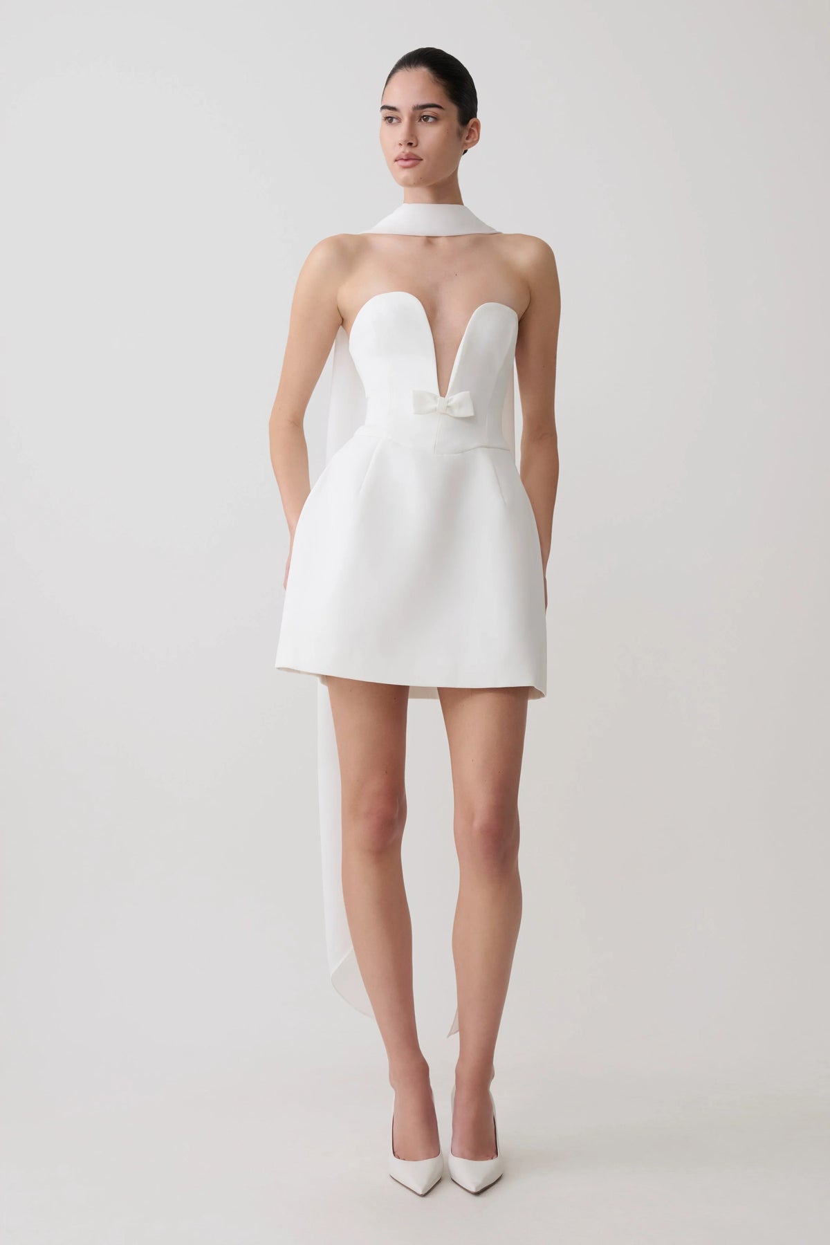 Orellia Strapless Suiting Mini Dress Ivory