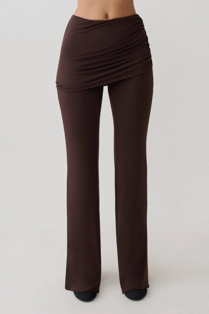 Keaton Modal Straight Leg Overlay Pant Espresso