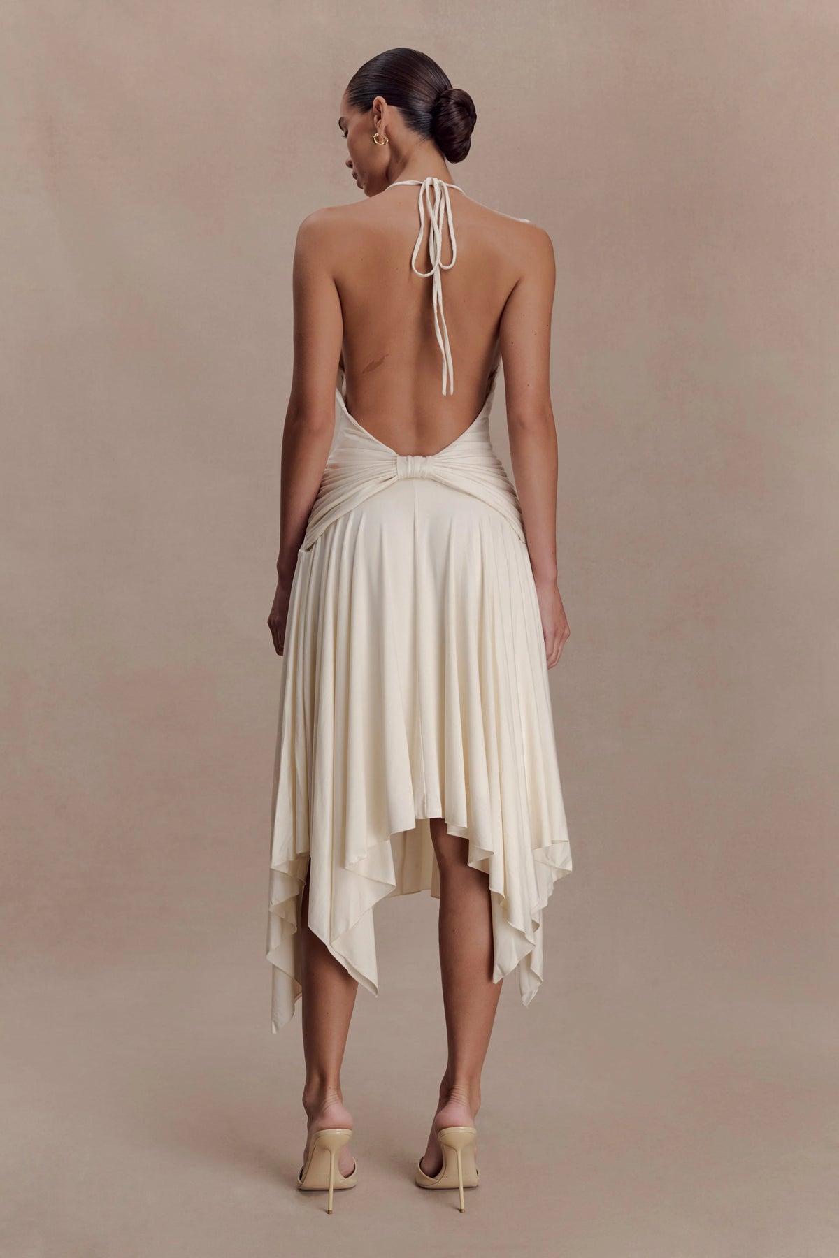 Sylvie Modal Hankie Midi Dress Ivory