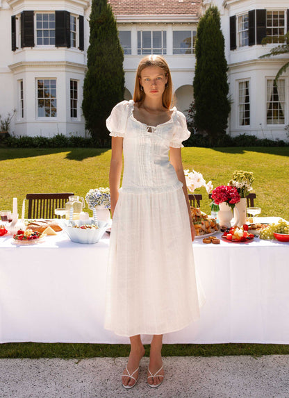 Hundred Percent Midi Dress White