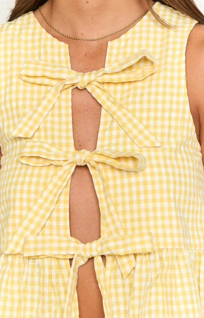 Baxter Yellow Gingham Top
