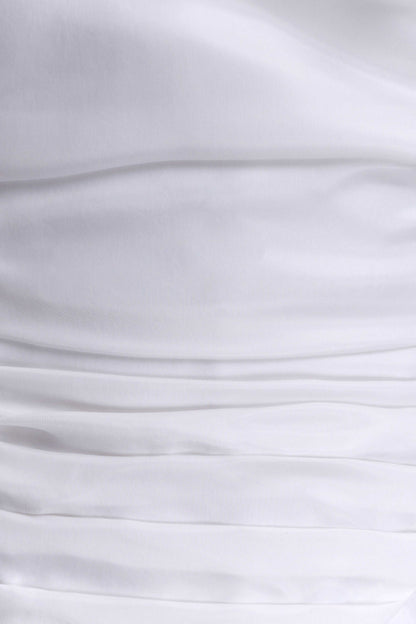 Daniela Ruched Halter Midi Dress White