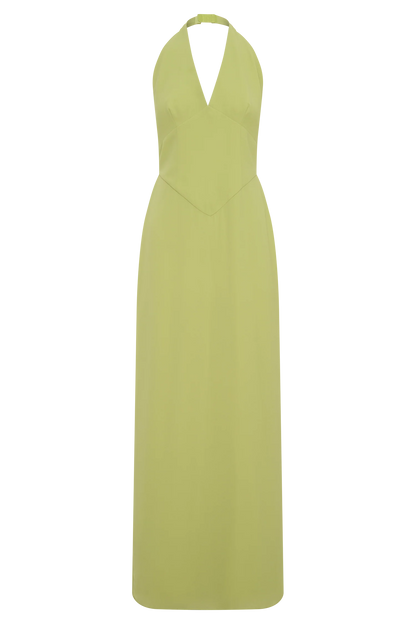 Valentina Chiffon Halter Maxi Dress Pistachio