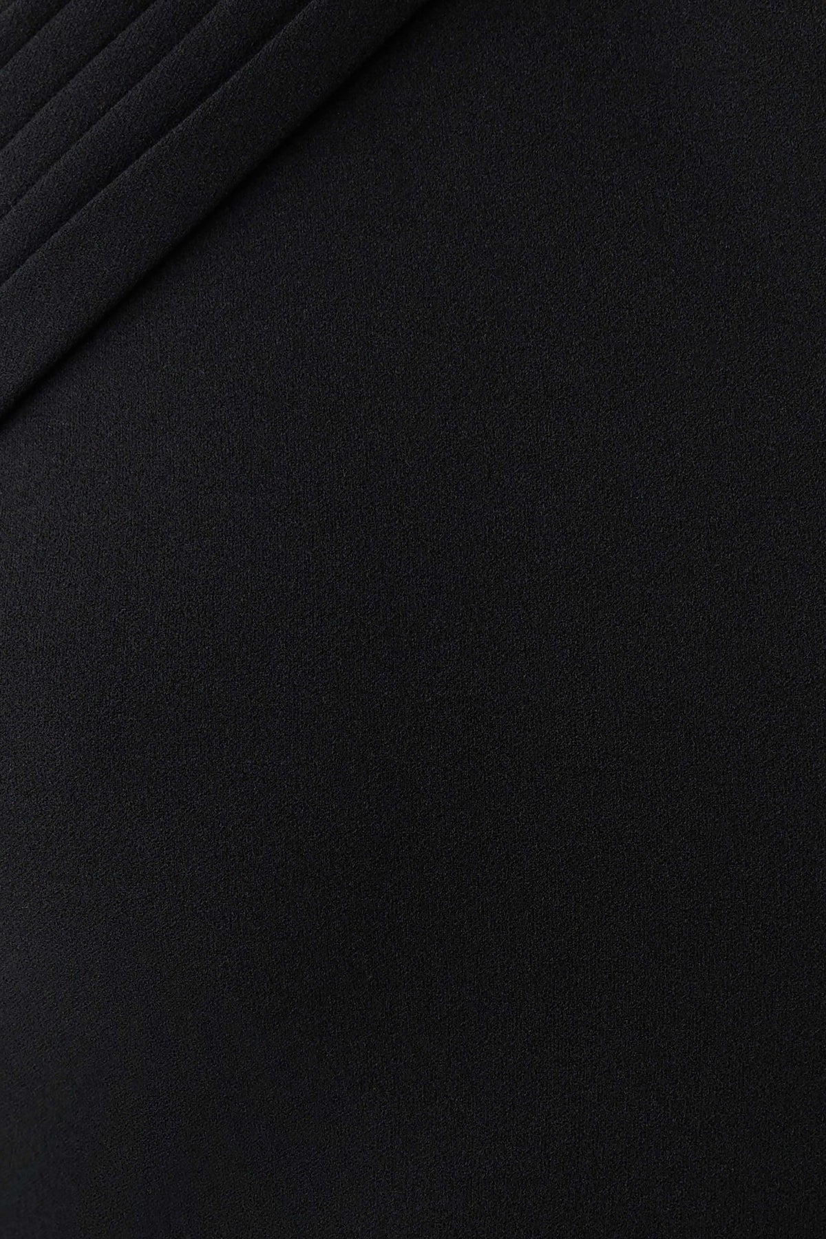 Sable Crossover Crepe Midi Dress Black