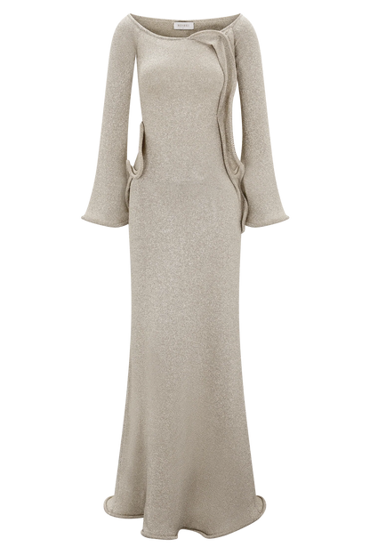 Sandrine Lurex Knit Maxi Dress Gold