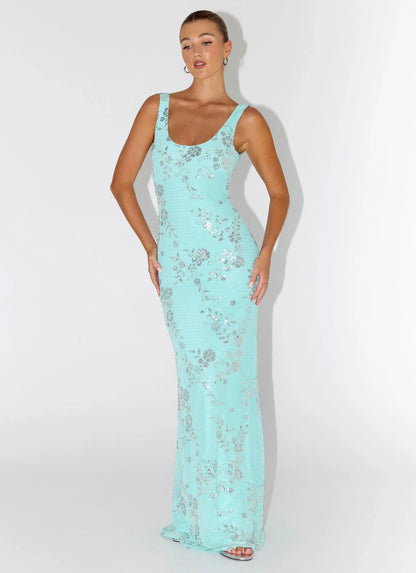 Silvana Maxi Dress Aqua