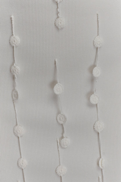 Tove Hand Knit Flower Mini Dress White