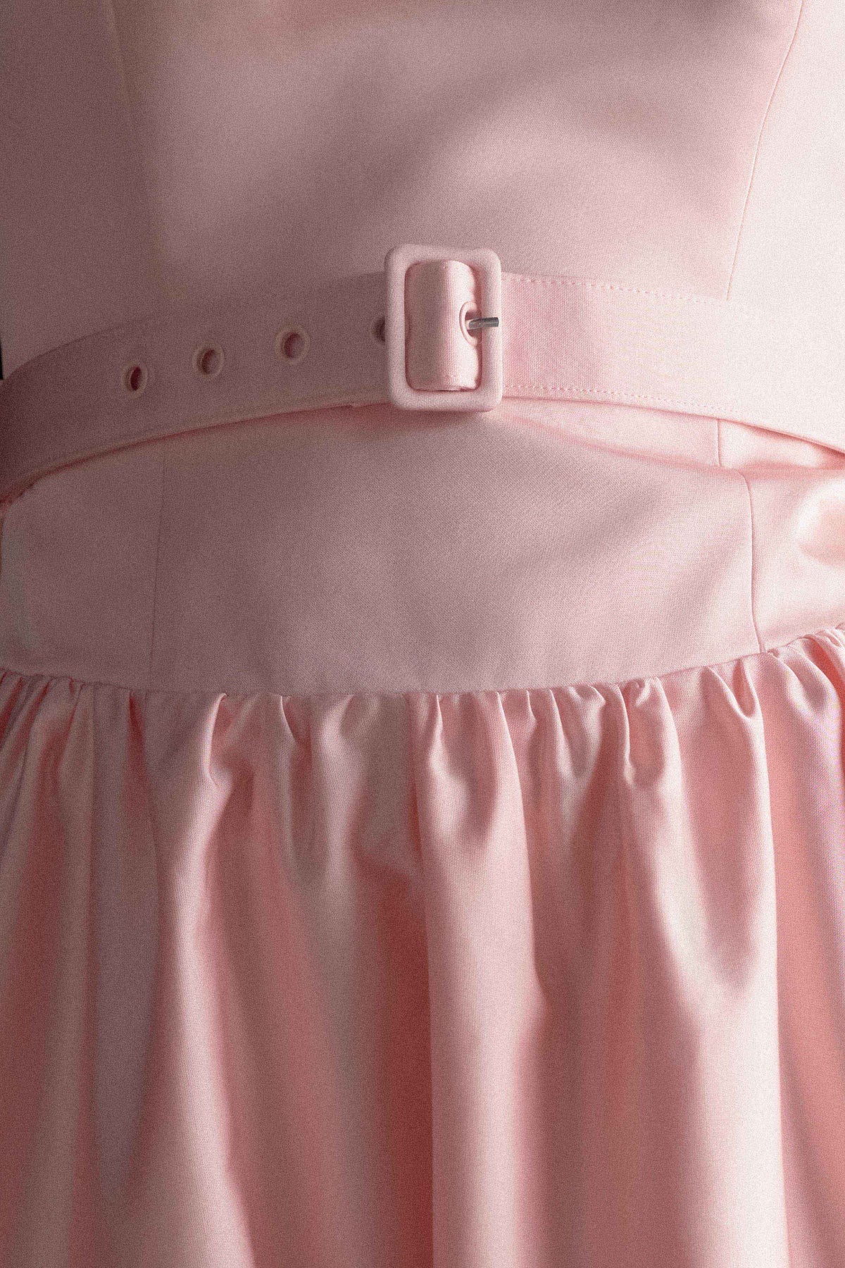 Florence Strapless Belted Maxi Dress Baby Pink