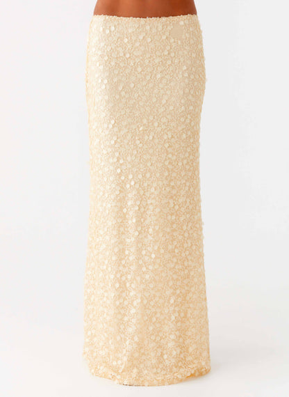 Honestly Sequin Maxi Skirt Yellow