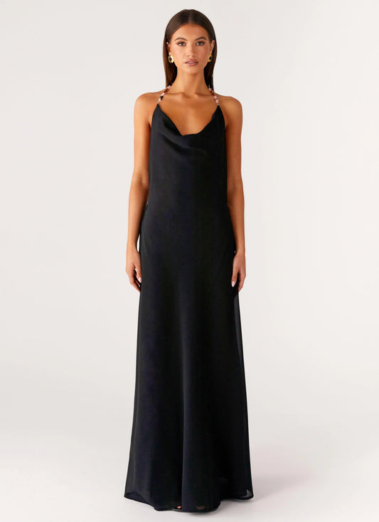 Morning Crush Cowl Maxi Dress Black