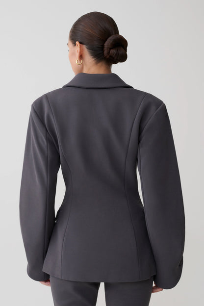 Wesley Structured Blazer Charcoal Shadow