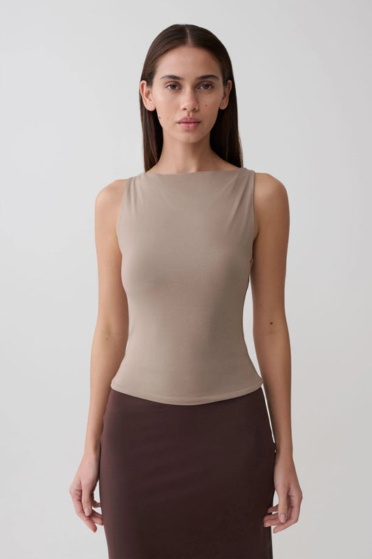 Nicolette Sleeveless Tank Top Neutral