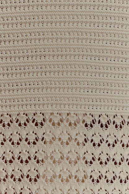 Madeline Scallop Knit Midi Skirt Ivory