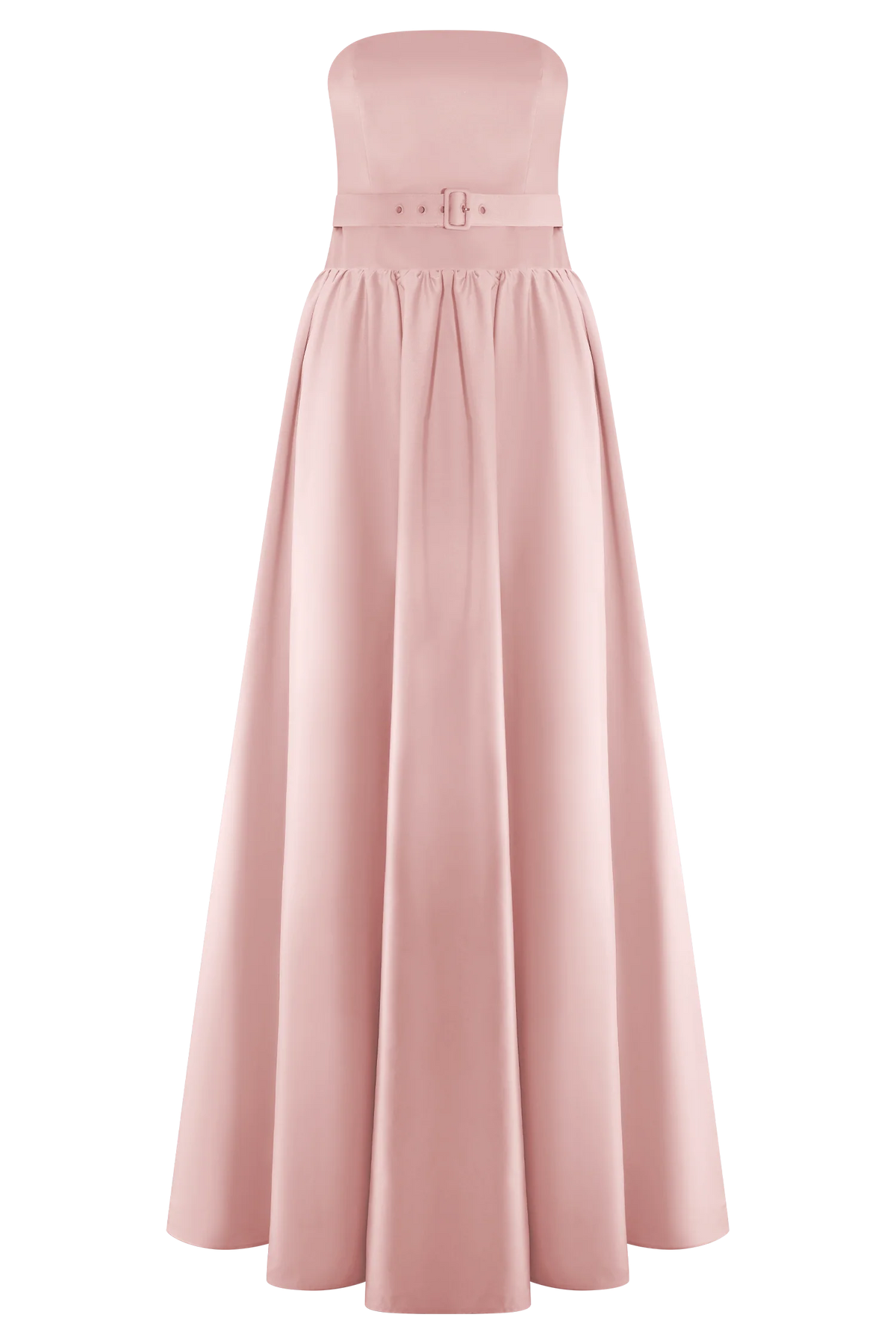 Florence Strapless Belted Maxi Dress Baby Pink