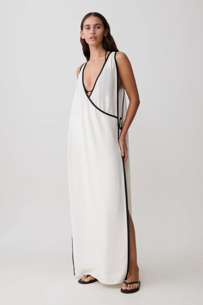 Arcadia Crossover Coverup Maxi Dress White