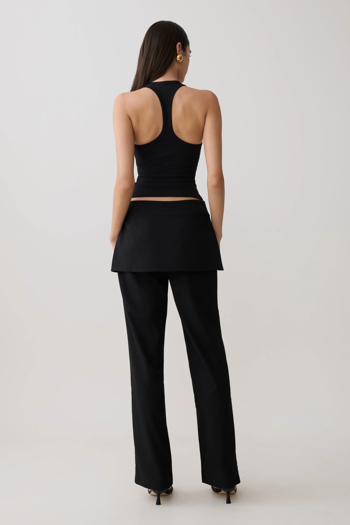 Actress Ribbed Tank Black