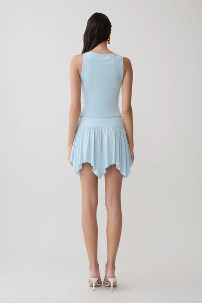 Ambrose Hankie Mini Skirt Pale Blue