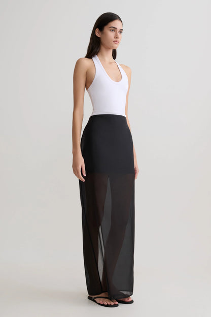Ximena Organza Maxi Skirt Black