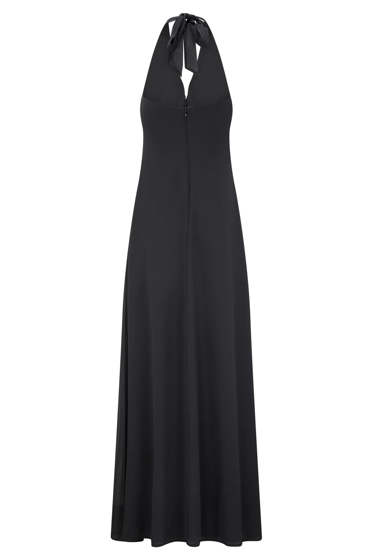 Malakhai Chiffon Halter Maxi Dress Black