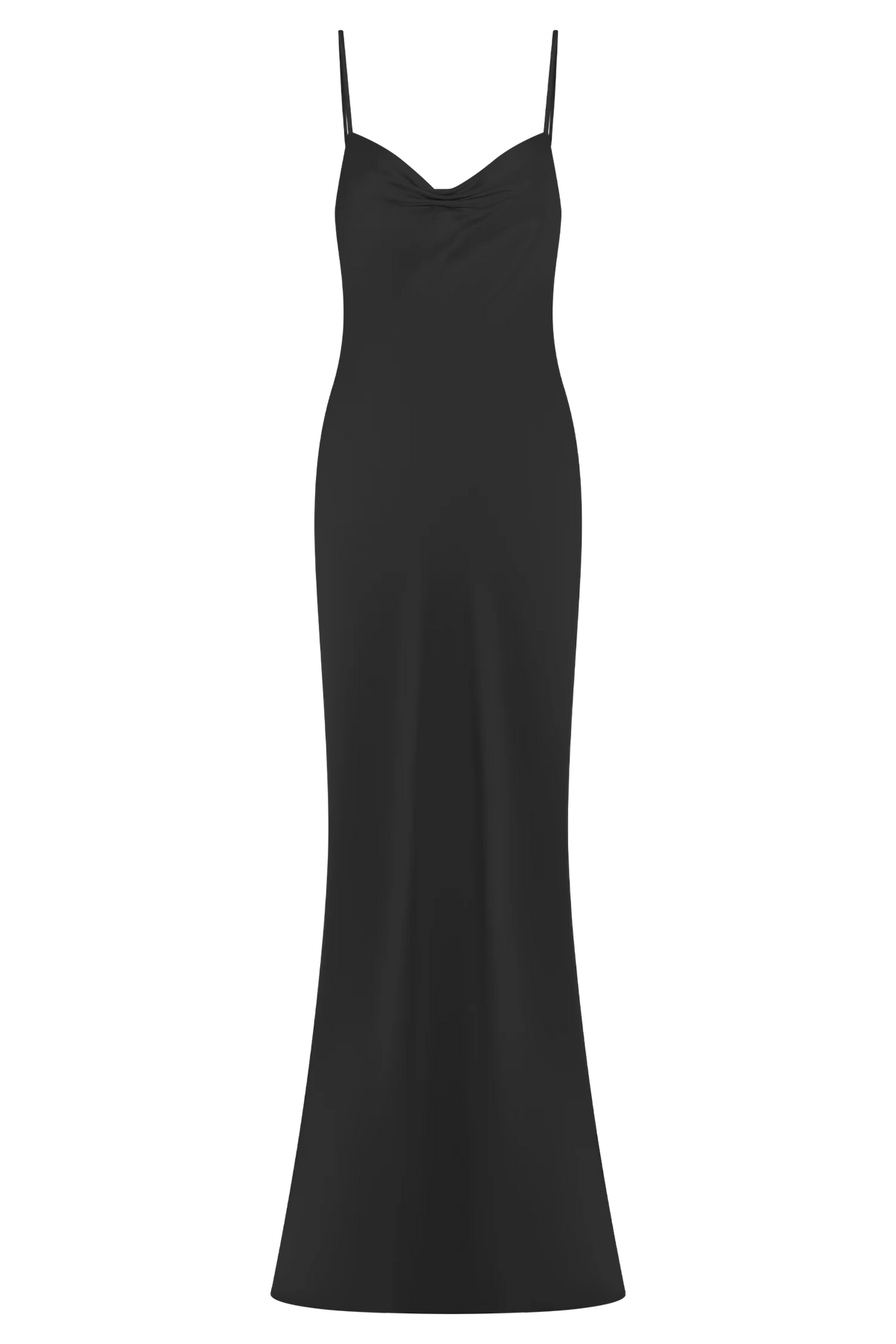 Lilly Sweetheart Satin Maxi Dress Black