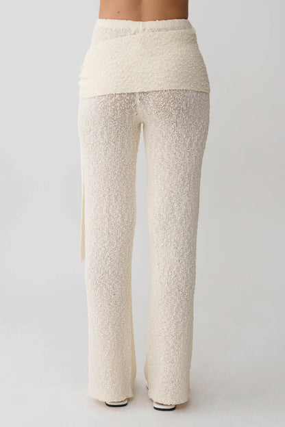 Mattais Boucle Knit Pants Ivory