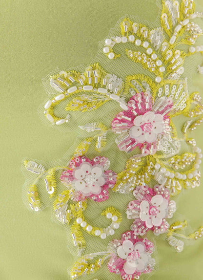 Michele Floral Top Lime