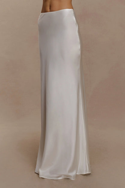 Sabrina Silk Blend Maxi Skirt Ivory