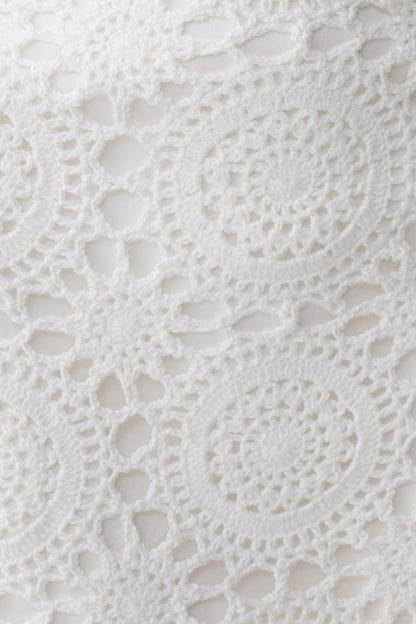 Stasia Strapless Crochet Mini Dress White