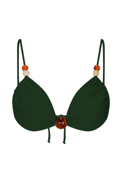 Memphis Beaded Bikini Top Green